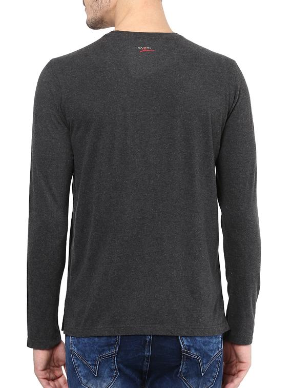 mufti mens black slim fit mid rise tshirts - 11716077 - Standard Image - 2