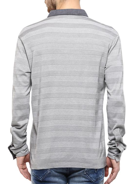 mufti mens grey slim fit mid rise tshirts - 11716117 - Standard Image - 2