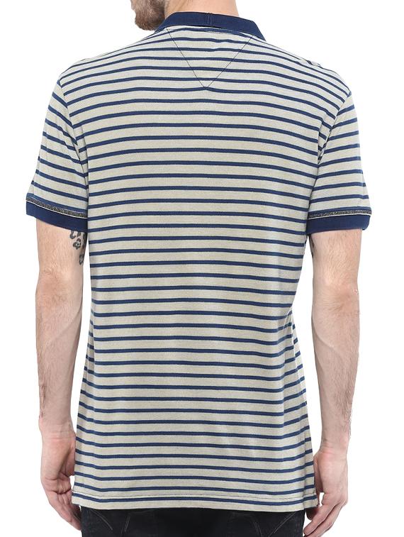 mufti mens khaki slim fit mid rise tshirts - 11716123 - Standard Image - 2