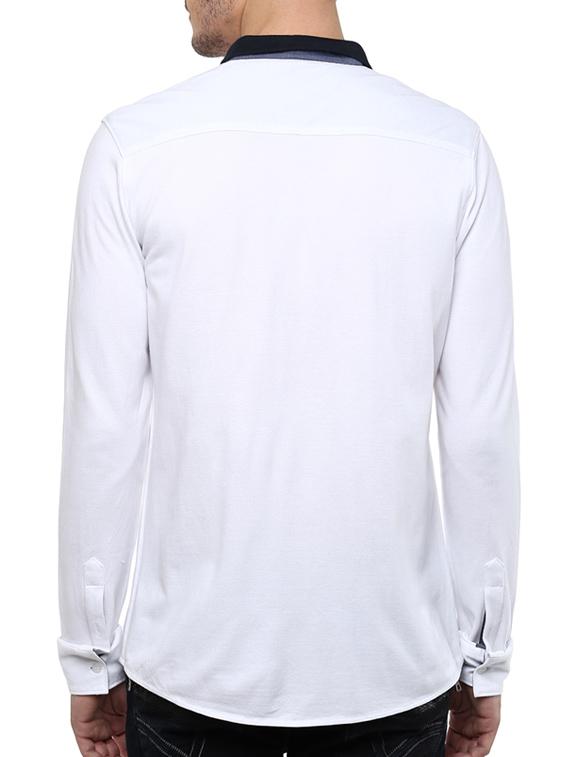 mufti mens white slim fit mid rise casual shirts - 11716568 - Standard Image - 2