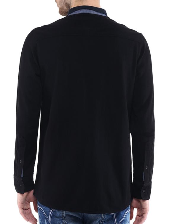 mufti mens black slim fit mid rise casual shirts - 11716569 - Standard Image - 2