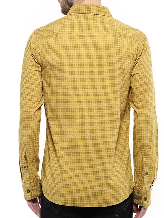 mufti mens mustard slim fit mid rise casual shirts - 11716584 - Standard Image - 2
