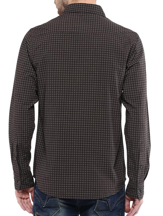 mufti mens brown slim fit mid rise casual shirts - 11716585 - Standard Image - 2