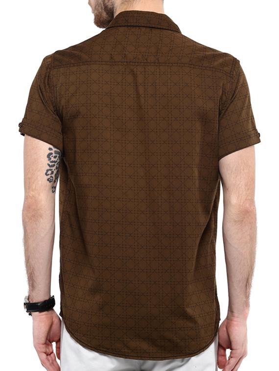 mufti mens brown slim fit mid rise casual shirts - 11716605 - Standard Image - 2