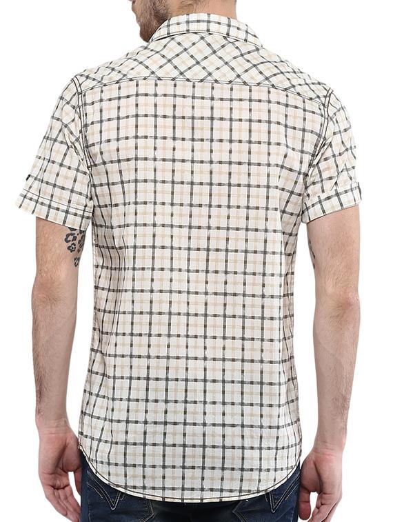 mufti mens cream slim fit mid rise casual shirts - 11716615 - Standard Image - 2