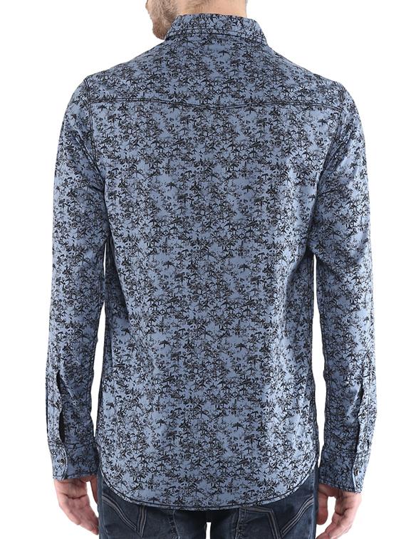 mufti mens blue slim fit mid rise casual shirts - 11716617 - Standard Image - 2