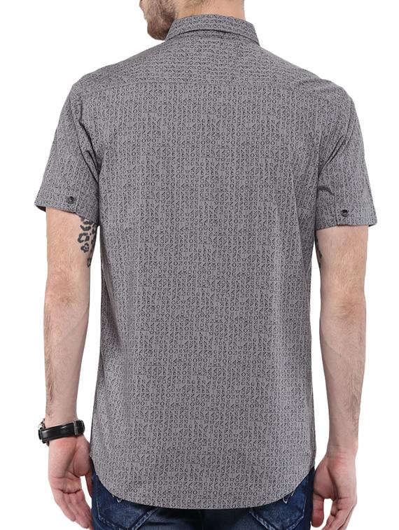 mufti mens grey slim fit mid rise casual shirts - 11716642 - Standard Image - 2