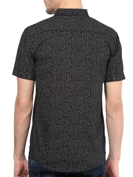 mufti mens black slim fit mid rise casual shirts - 11716643 - Standard Image - 2
