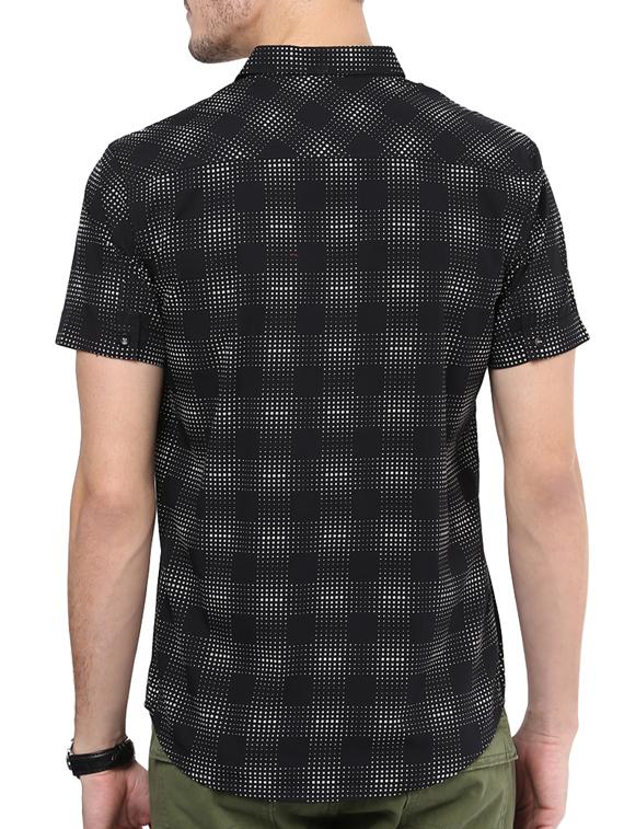 mufti mens black slim fit mid rise casual shirts - 11716646 - Standard Image - 2