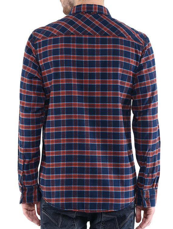 mufti mens red slim fit mid rise casual shirts - 11716661 - Standard Image - 2