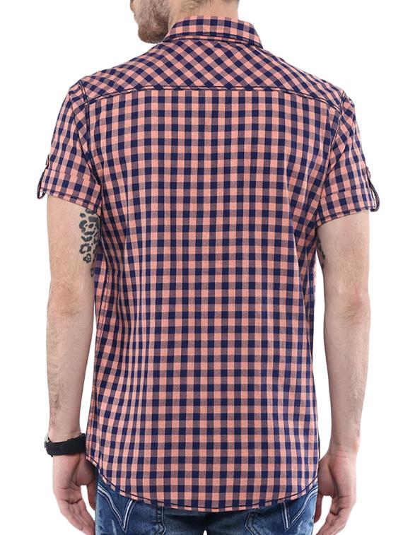 mufti mens peach slim fit mid rise casual shirts - 11716663 - Standard Image - 2