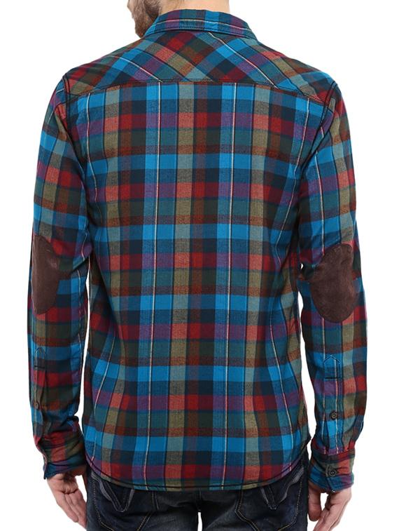 mufti mens turqouise slim fit mid rise casual shirts - 11716664 - Standard Image - 2
