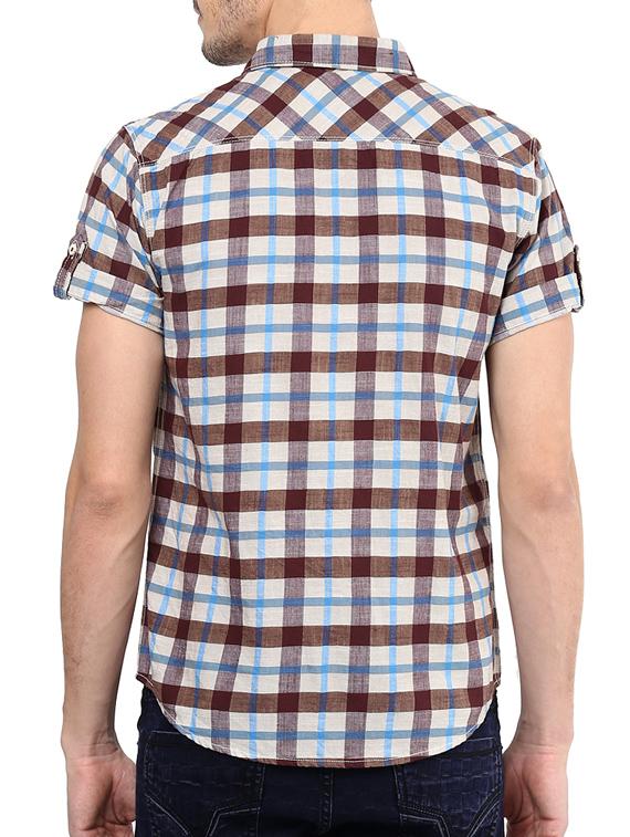 mufti mens wine slim fit mid rise casual shirts - 11716680 - Standard Image - 2