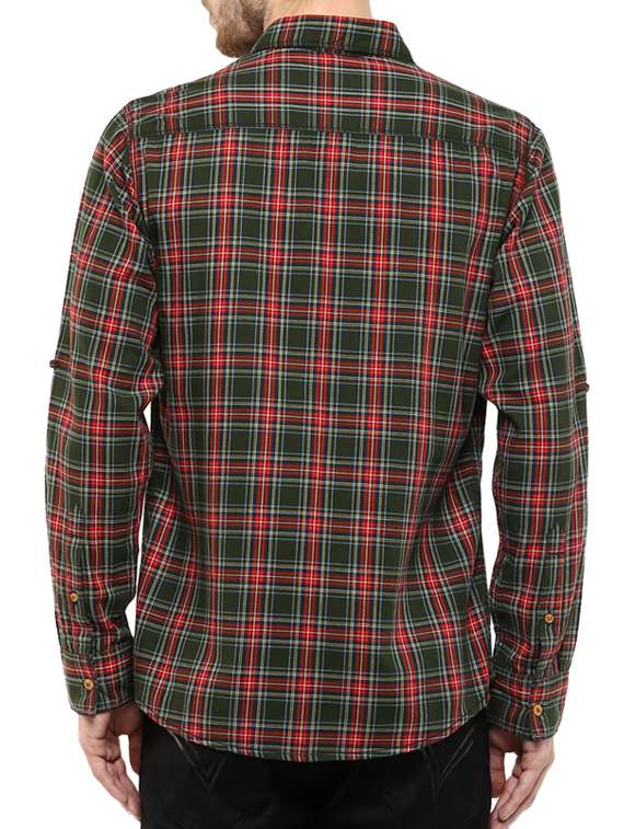 mufti mens olive slim fit mid rise casual shirts - 11716682 - Standard Image - 2