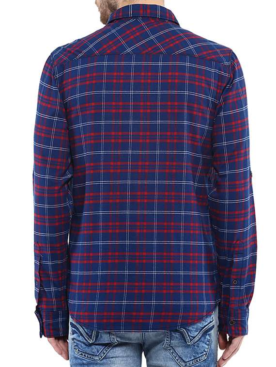 navy blue cotton casual shirt - 11716685 -  Standard Image - 2