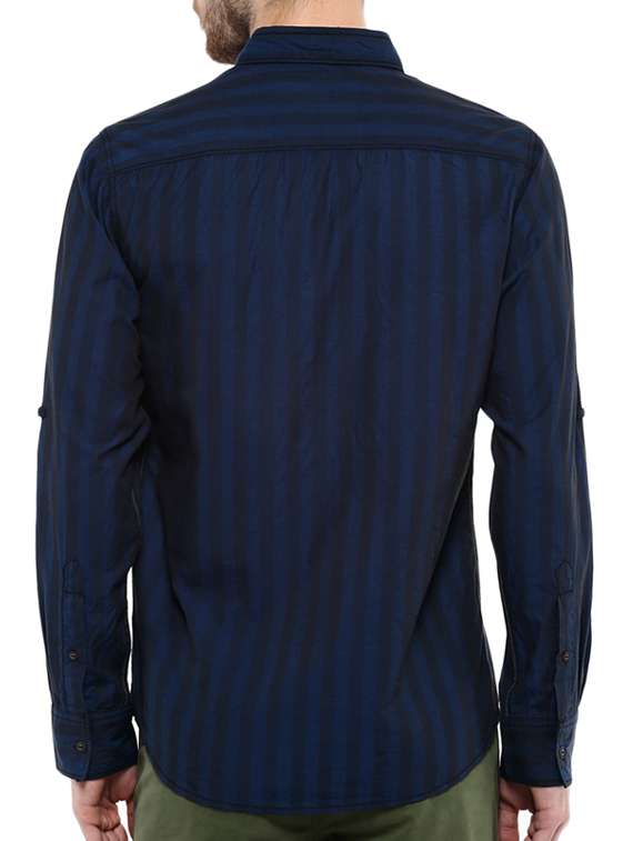 navy blue cotton casual shirt - 11716693 -  Standard Image - 2