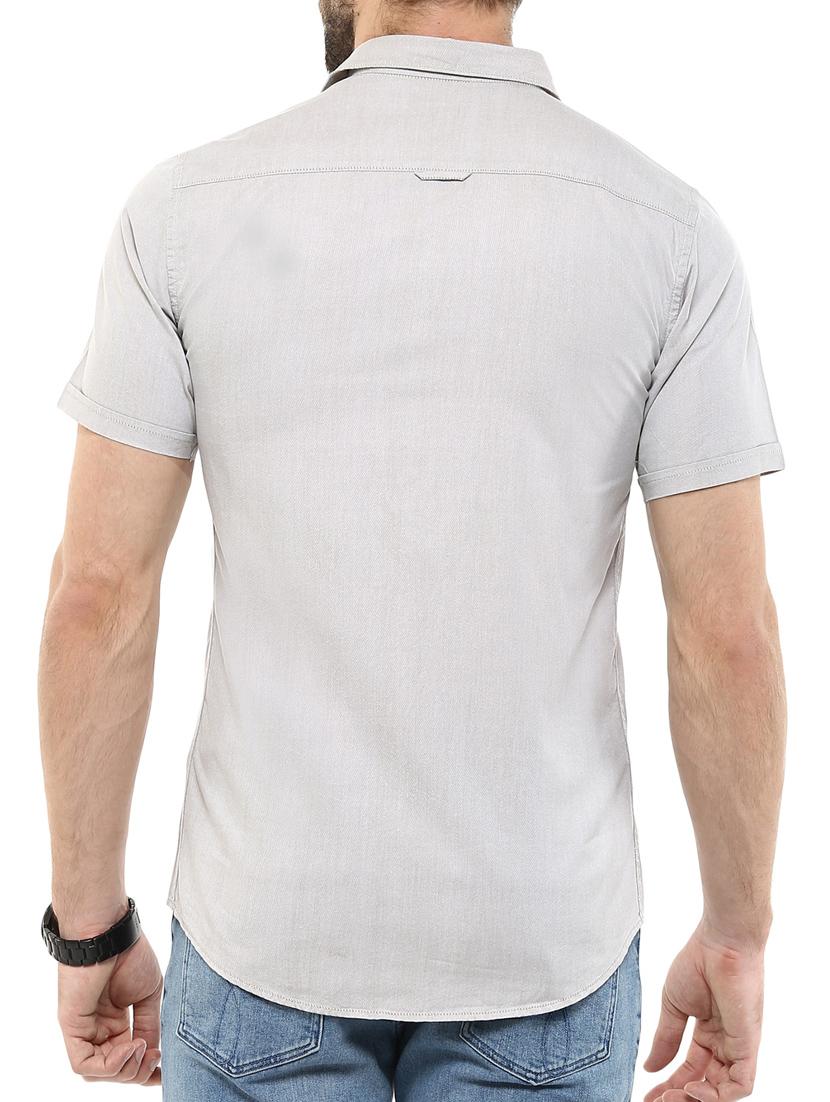 grey cotton casual shirt - 11726447 - Standard Image - 2