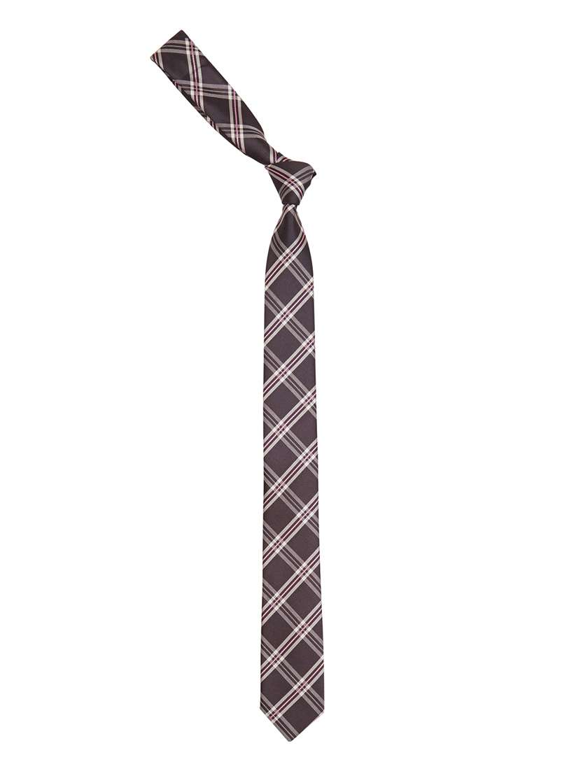 brown printed neck tie