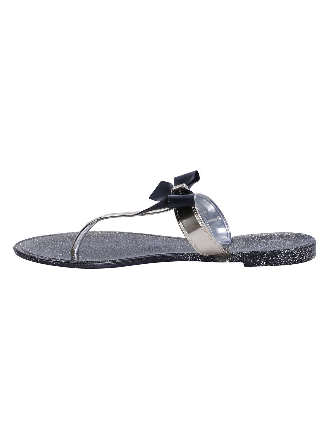 Buy online Black T-strap Sandal from flats for Women by Flipside