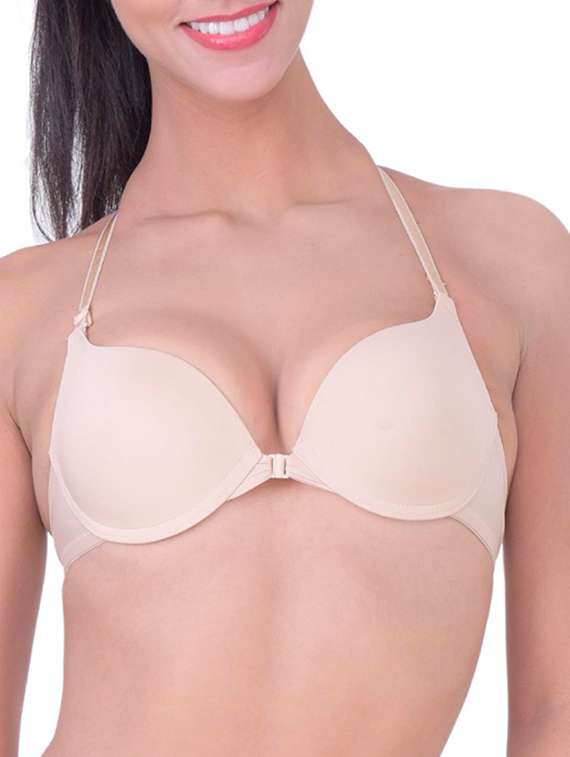 halter neck front open bra