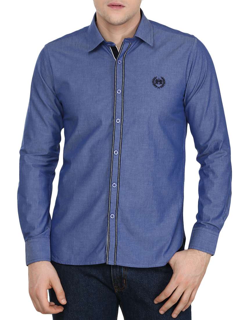 blue cotton casual shirt