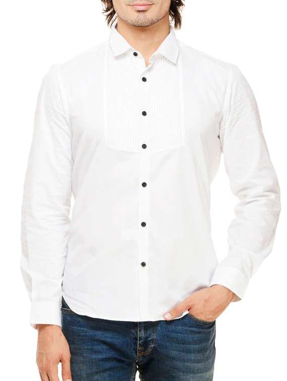 white cotton casual shirt