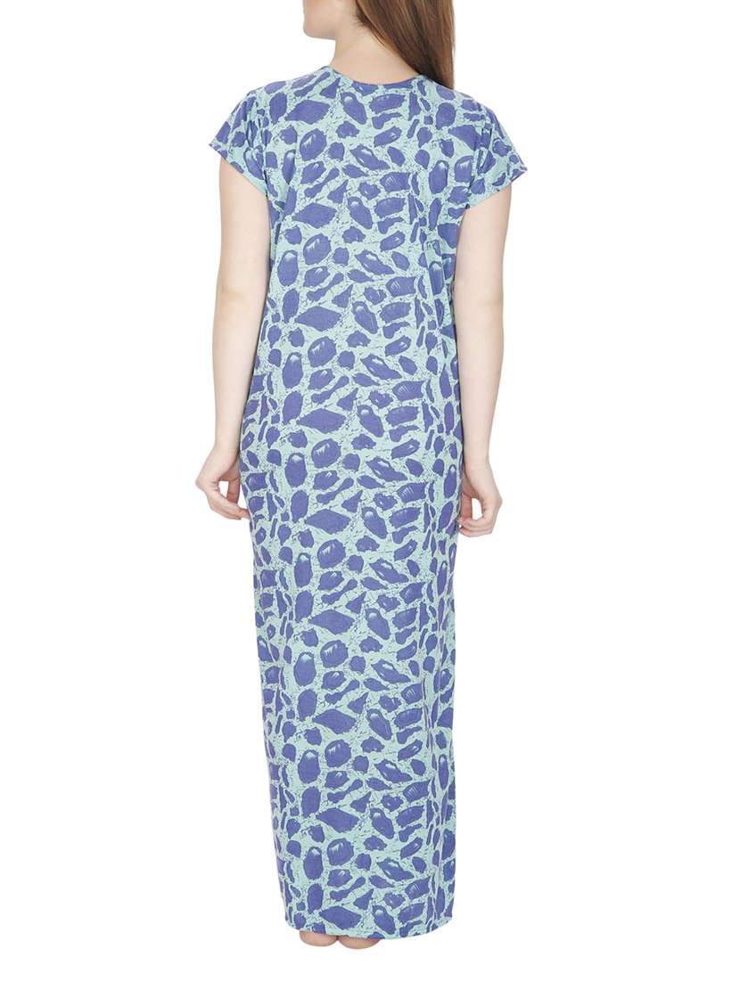 green printed cotton nighty - 11748364 -  Standard Image - 2