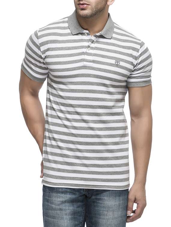grey cotton striped tshirt