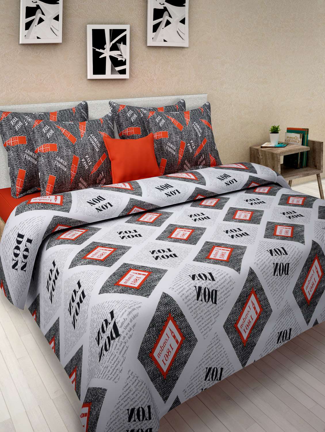 black cotton double bedsheet