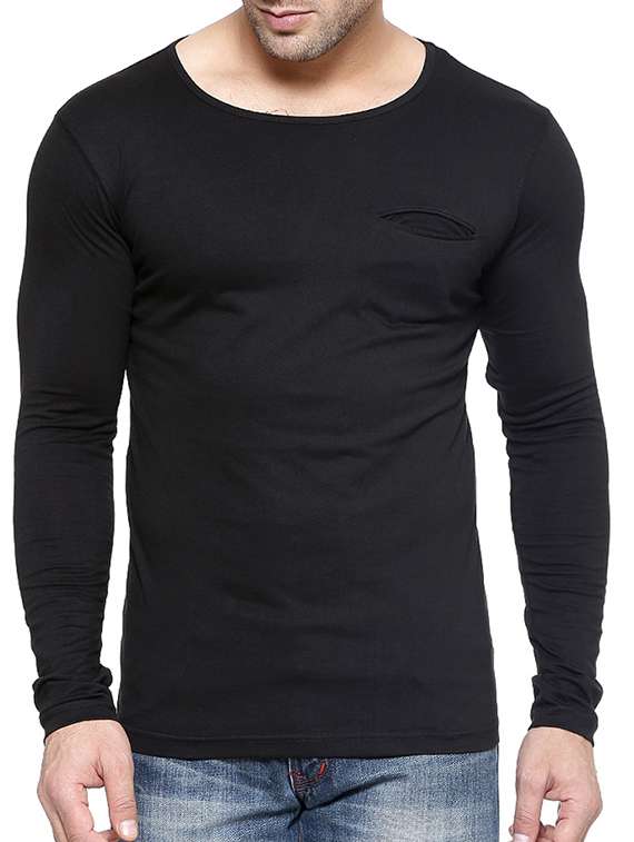 solid black cotton t-shirt