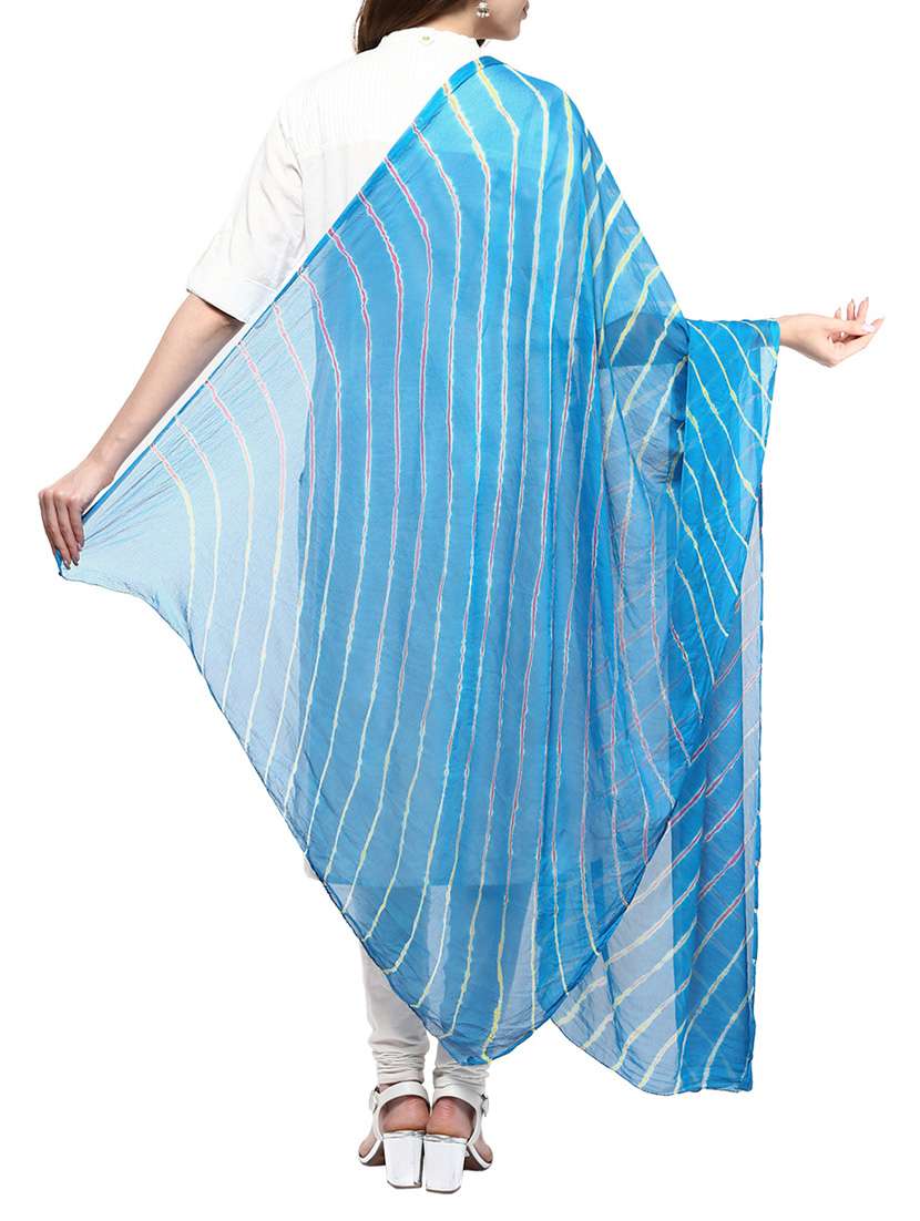 blue georgette tie & dye dupatta - 11761837 -  Standard Image - 2
