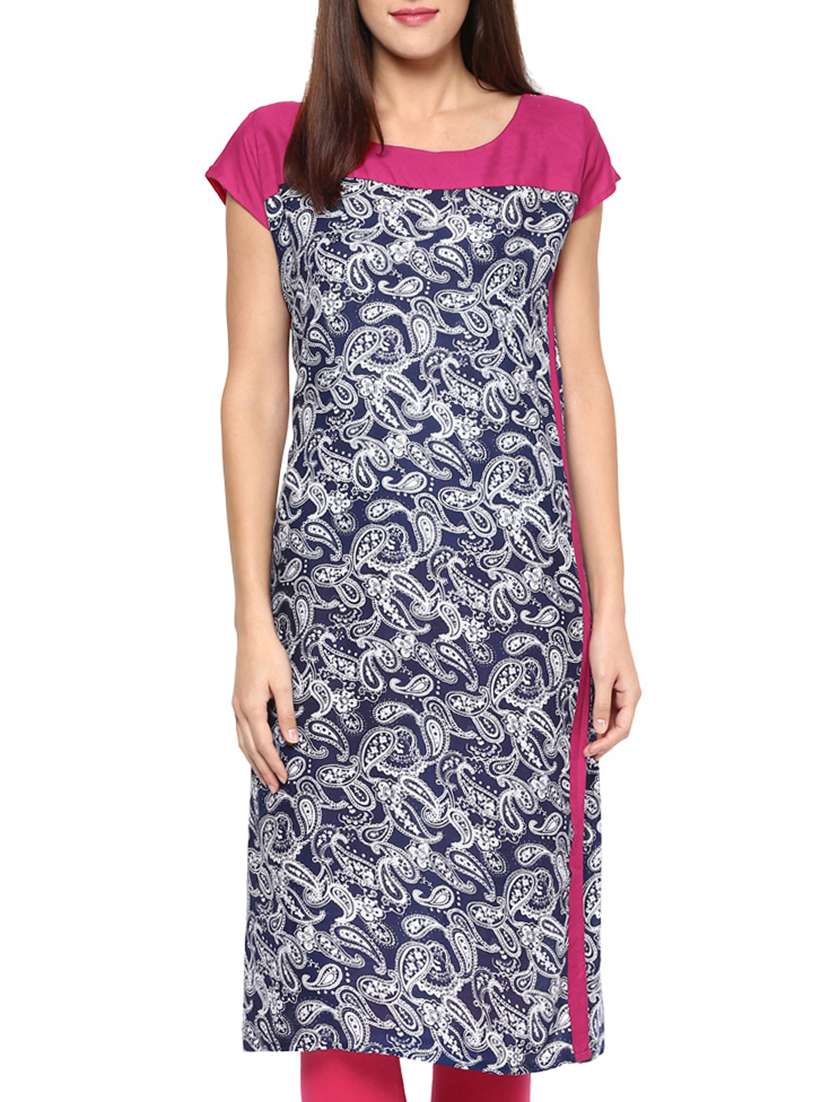 blue rayon straight kurta