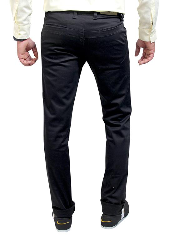 black cotton chinos casual trousers - 11764039 - Standard Image - 2