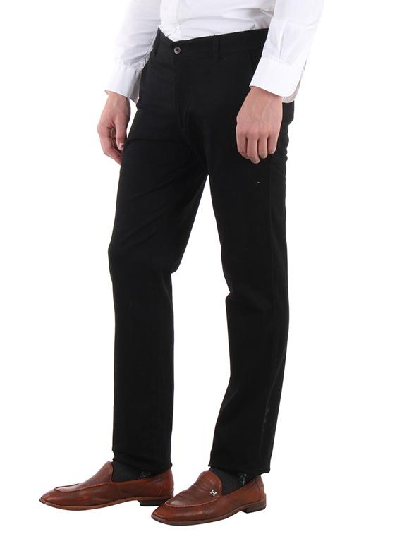 black cotton chinos casual trousers - 11764049 - Standard Image - 2