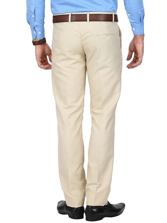 beige tussar flat front trousers formal - 11764065 - Standard Image - 2
