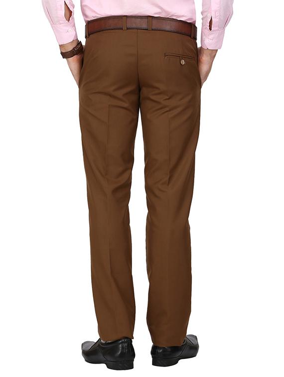brown tussar flat front trousers formal - 11764068 - Standard Image - 2