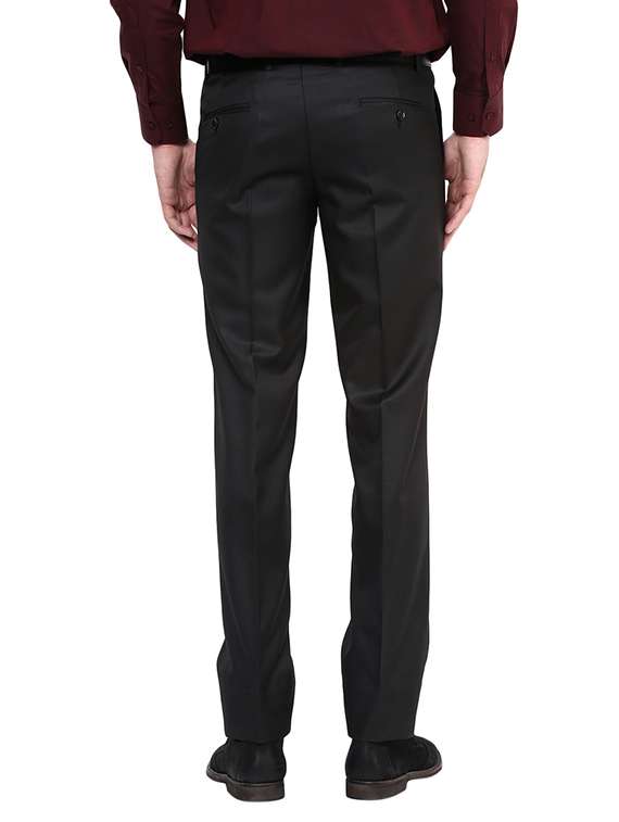 black polyester flat front trousers formal - 11764070 -  Standard Image - 2