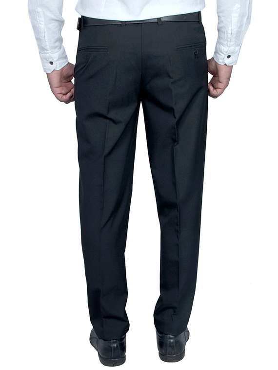 black viscose flat front trousers formal - 11764079 -  Standard Image - 2
