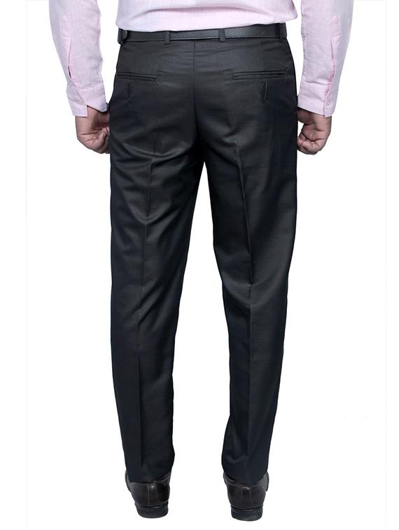black polyester flat front trousers formal - 11764082 - Standard Image - 2