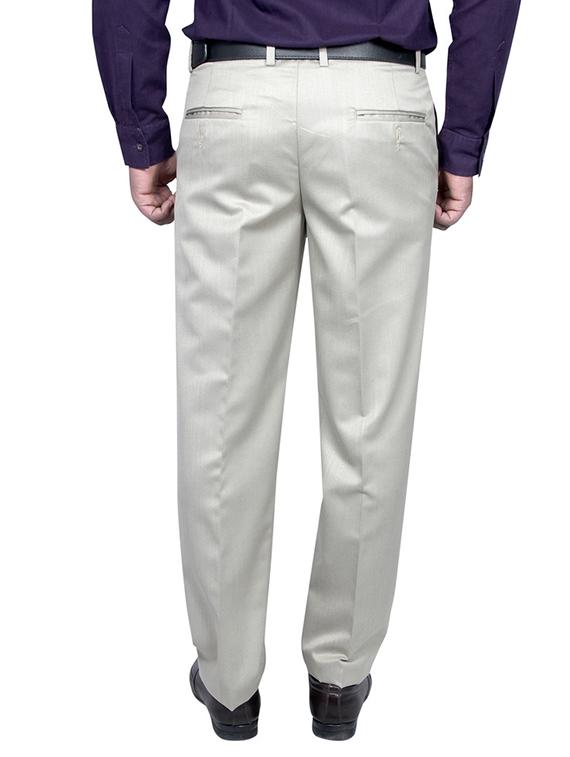 beige polyester flat front trousers formal - 11764083 - Standard Image - 2