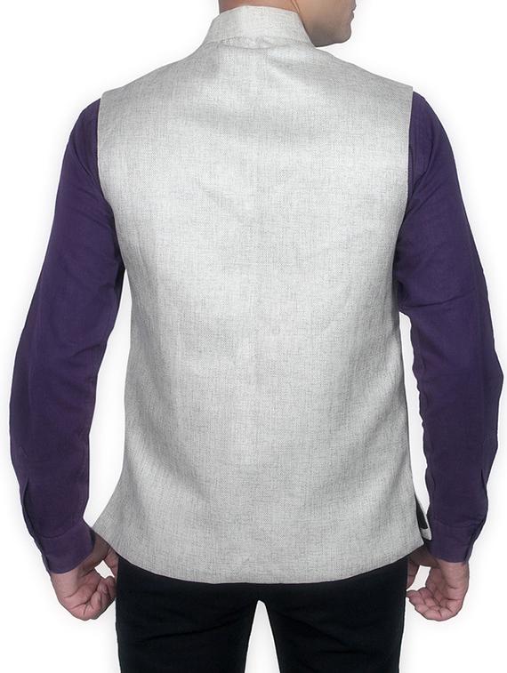 pink cotton nehru jacket - 11764178 - Standard Image - 2