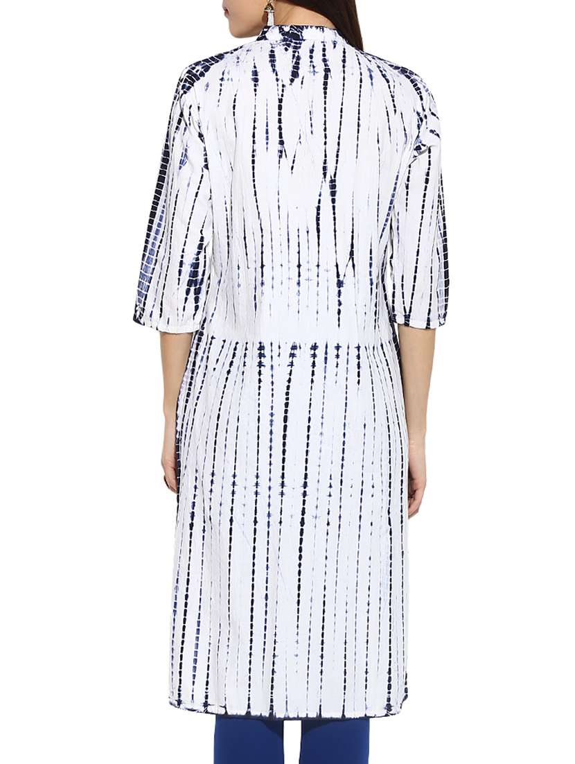 white rayon straight kurta - 11780530 -  Standard Image - 2