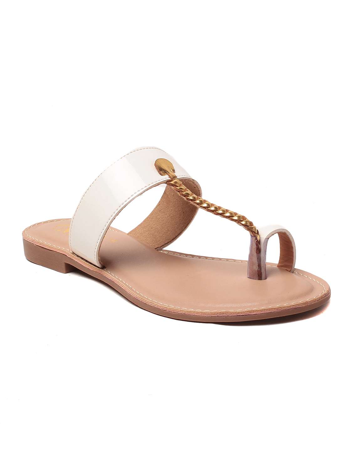 white  one toe  sandal