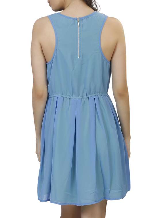 blue fit & flare dress - 11788442 - Standard Image - 2