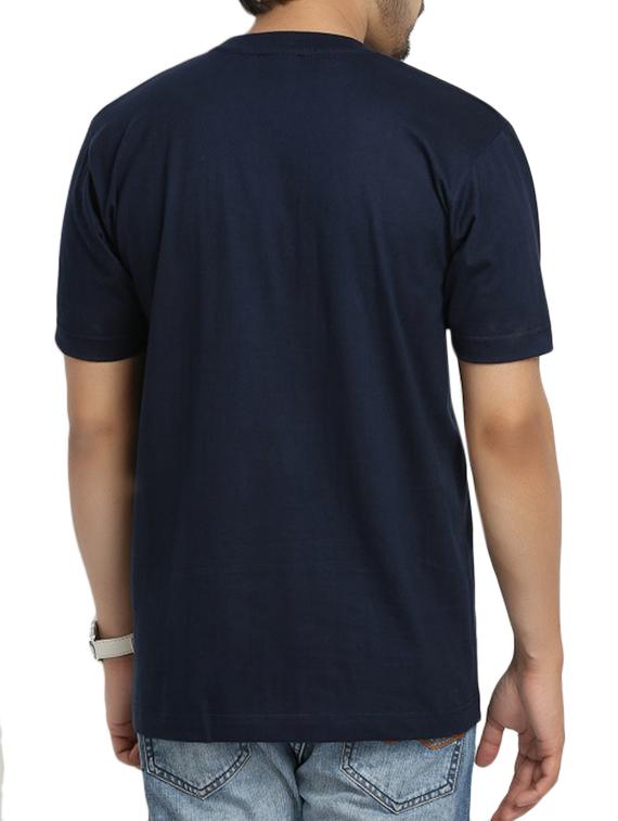 navy blue cotton chest print tshirt - 11789208 - Standard Image - 2