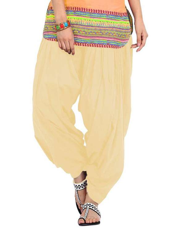 beige cotton patiyala salwars