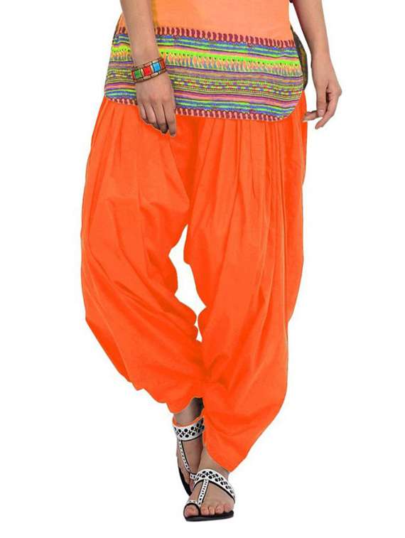 orange cotton patiyala salwars