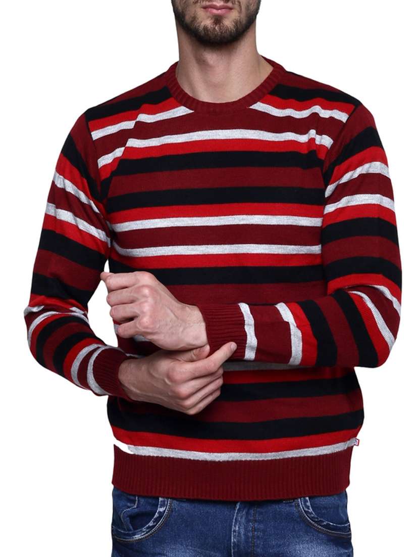 red acrylic pullover