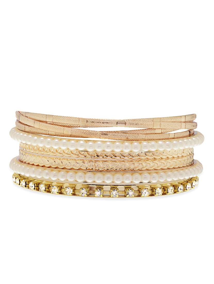 gold metal bangle (set of 6)