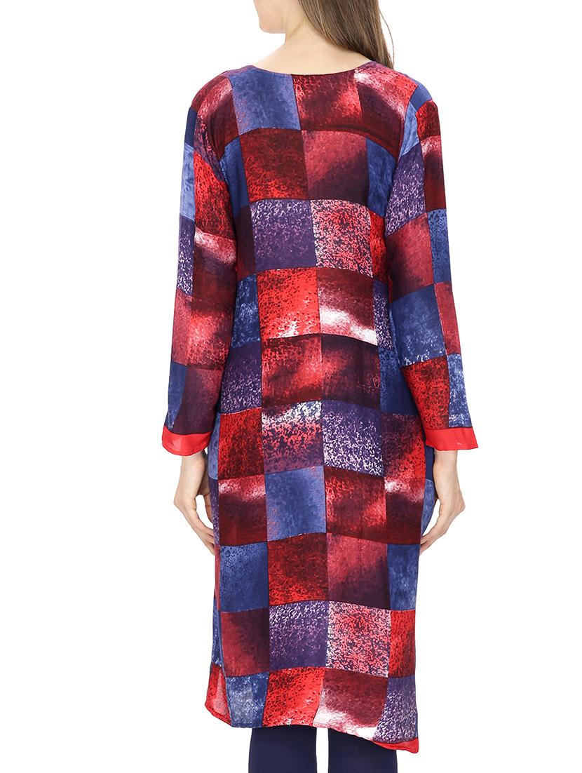blue rayon straight kurta - 11807627 - Standard Image - 2